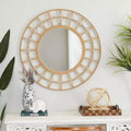 Bohemian Bamboo Starburst Wall Mirror Brown - Olivia & May