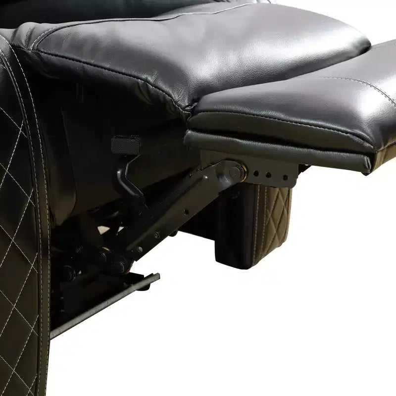 Fauteuil inclinable électrique en cuir avec port de chargement USB, éclairage LED et dossier réglable pour salon, noir