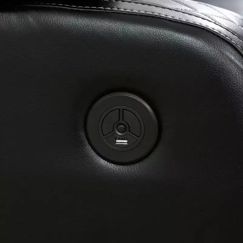 Fauteuil inclinable électrique en cuir avec port de chargement USB, éclairage LED et dossier réglable pour salon, noir