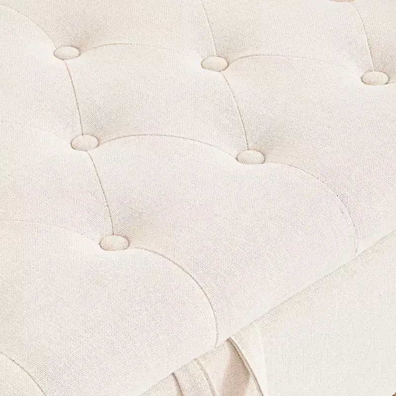 Banc coffre capitonné en lin avec rangement, pour chambre/entrée/salon