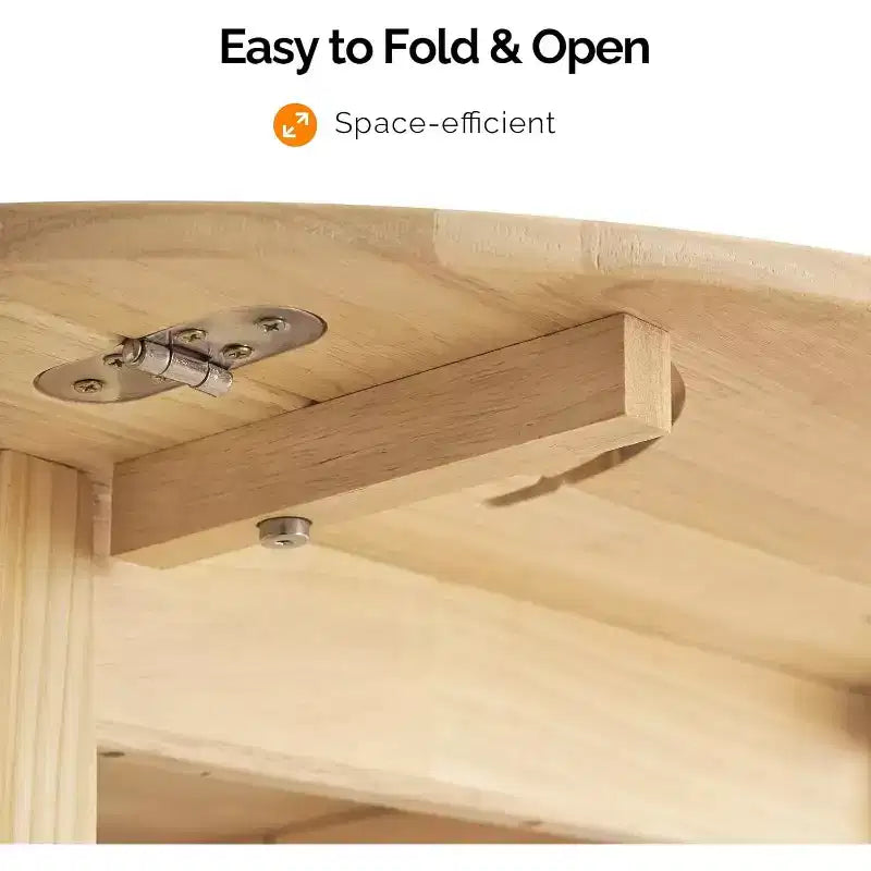Table à manger pliante en bois massif, Table ronde extensible pliante pour la maison, l'appartement, le bureau