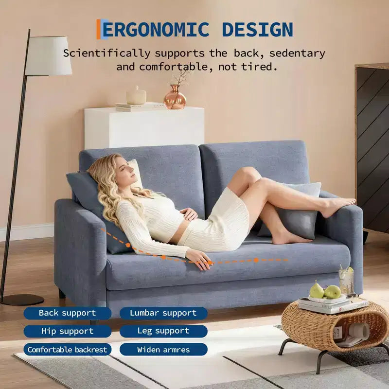 Fauteuil d'appoint 51,9 Canapé, Causeuse de lecture en chenille pour chambre à coucher, Canapé d'appoint de salon sans outils, Fauteuil confortable pour le salon