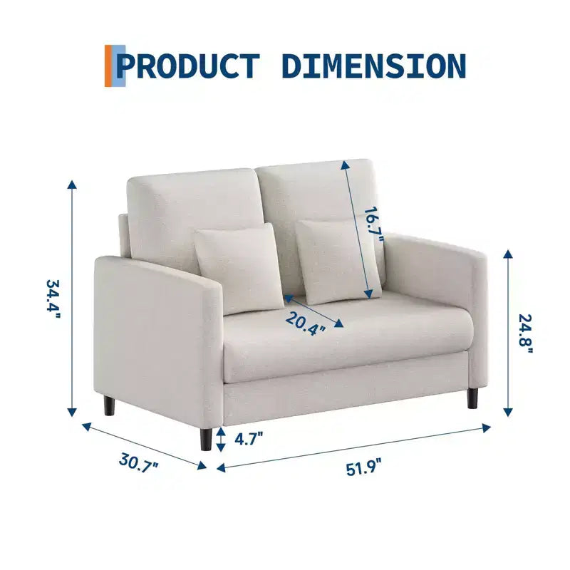 Fauteuil d'appoint 51,9 Canapé, Causeuse de lecture en chenille pour chambre à coucher, Canapé d'appoint de salon sans outils, Fauteuil confortable pour le salon