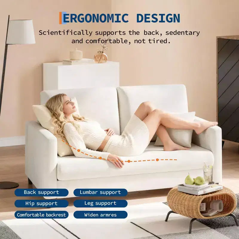 Fauteuil d'appoint 51,9 Canapé, Causeuse de lecture en chenille pour chambre à coucher, Canapé d'appoint de salon sans outils, Fauteuil confortable pour le salon