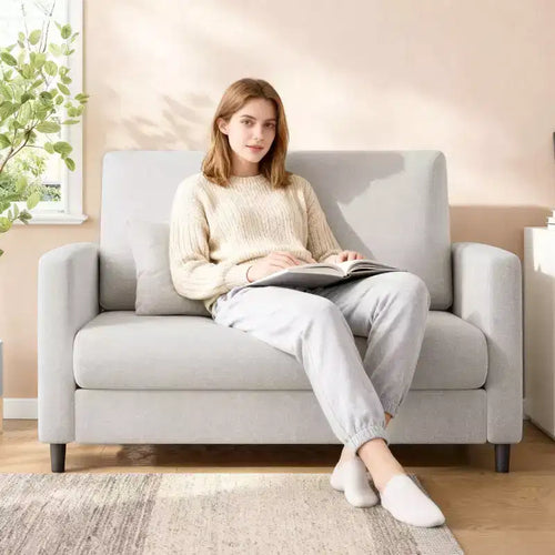 51.9 Sofa Accent Chair, Chenille Loveseat Reading Couch for Bedroom, Tool-Free Setup Living Room Accent Couch, Comfy Arm Chair for Living Room
