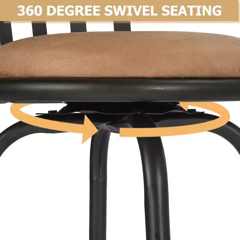 Tabourets de bar pivotants réglables hauteur comptoir, dossier bas avec repose-pieds confortable, sans accoudoirs avec pieds interchangeables, 24/29 pouces