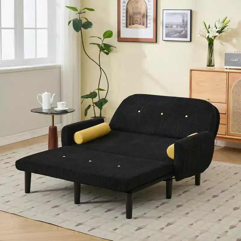 Petit canapé convertible moderne avec poches latérales et port USB, causeuse confortable pour salon, appartement