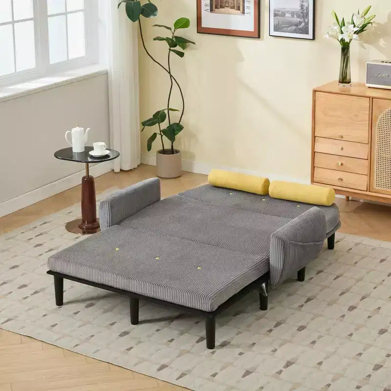 Petit canapé convertible moderne avec poches latérales et port USB, causeuse confortable pour salon, appartement