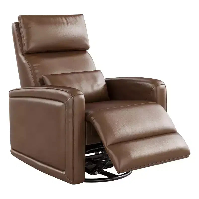 Fauteuil inclinable, fauteuil pivotant avec dossier et repose-pieds réglables, canapé Chesterfield en similicuir, mécanisme d'inclinaison à tirette dissimulée