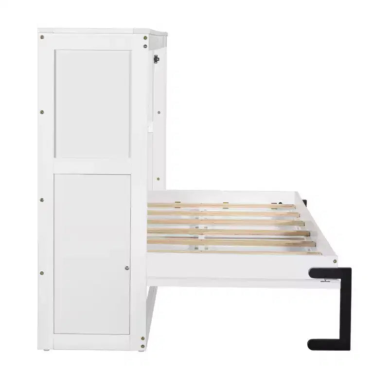 Lit Mural Lit Escamotable avec Étagère, Armoire Lit Pliant Mural pour Chambre d'amis Bureau