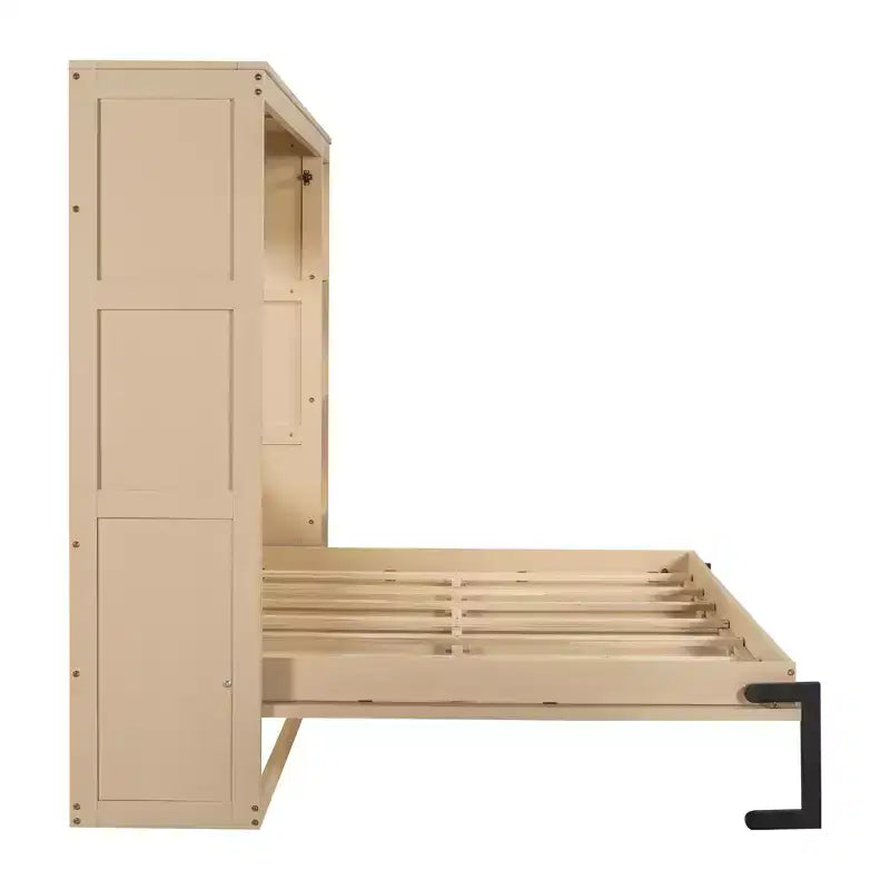Lit Mural Lit Escamotable avec Étagère, Armoire Lit Pliant Mural pour Chambre d'amis Bureau