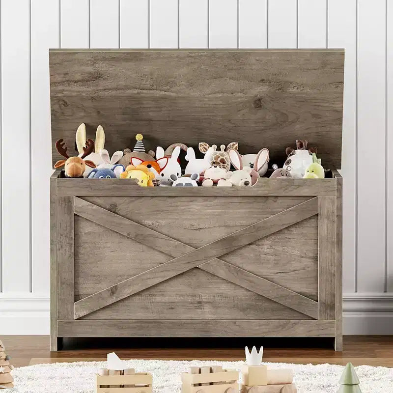 Banc de rangement en bois avec charnière de sécurité et siège polyvalent, grand meuble à chaussures, multifonctionnel, pour entrée, salon, chambre à coucher