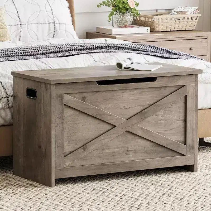 Banc de rangement en bois avec charnière de sécurité et siège polyvalent, grand meuble à chaussures, multifonctionnel, pour entrée, salon, chambre à coucher