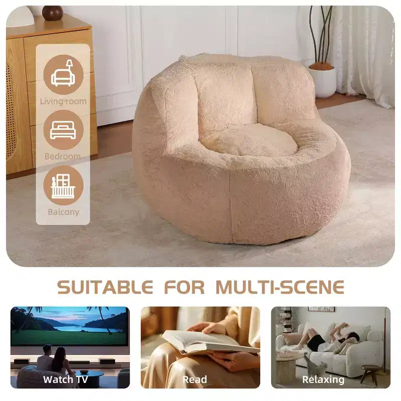 Pouf Géant Canapé, Pouf avec Éponge Déchiquetée, Chaises de Sol pour Adultes, Chaise Longue pour Salon