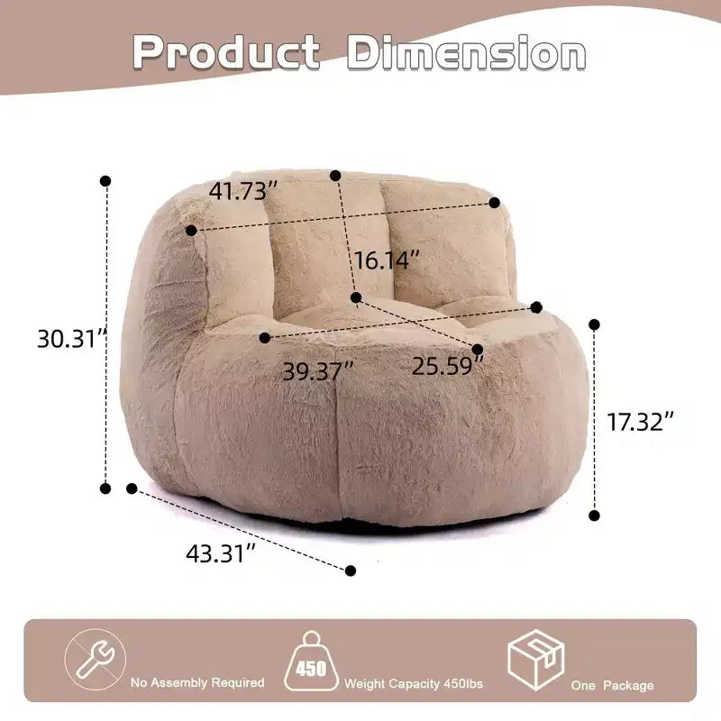 Pouf Géant Canapé, Pouf avec Éponge Déchiquetée, Chaises de Sol pour Adultes, Chaise Longue pour Salon