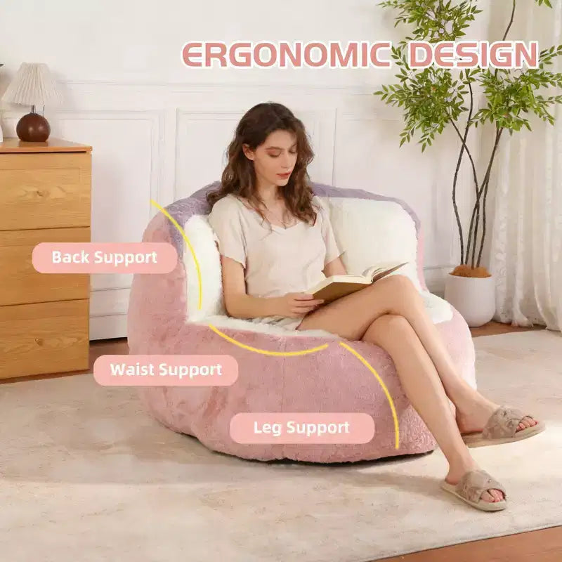 Pouf Géant Canapé, Pouf avec Éponge Déchiquetée, Chaises de Sol pour Adultes, Chaise Longue pour Salon