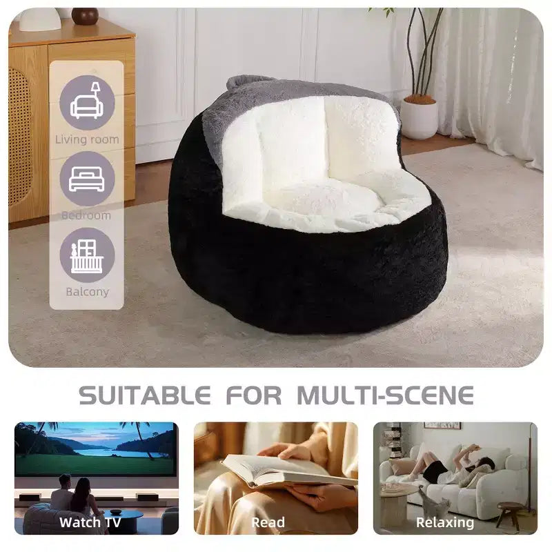 Pouf Géant Canapé, Pouf avec Éponge Déchiquetée, Chaises de Sol pour Adultes, Chaise Longue pour Salon