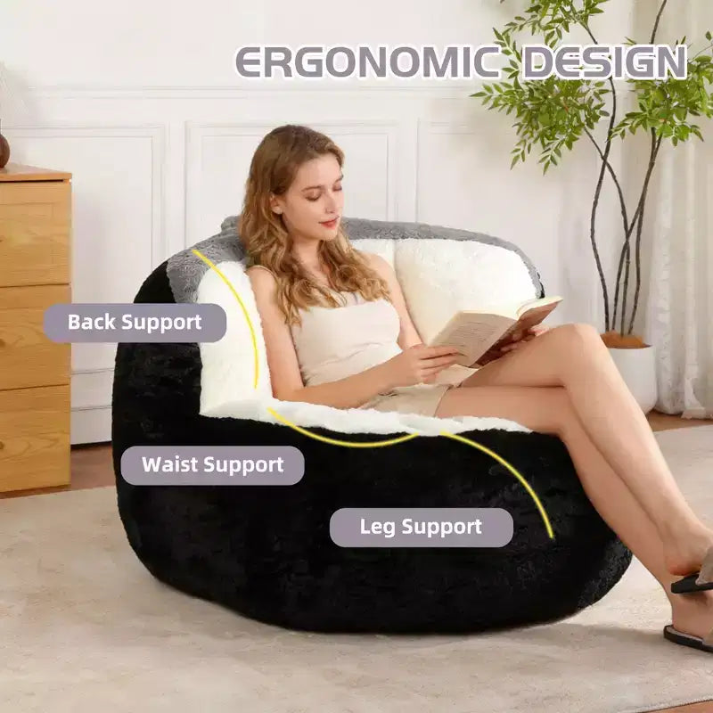 Pouf Géant Canapé, Pouf avec Éponge Déchiquetée, Chaises de Sol pour Adultes, Chaise Longue pour Salon