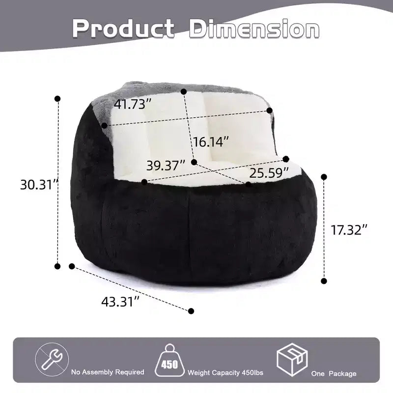 Pouf Géant Canapé, Pouf avec Éponge Déchiquetée, Chaises de Sol pour Adultes, Chaise Longue pour Salon