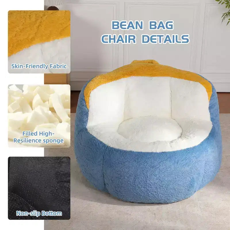 Pouf Géant Canapé, Pouf avec Éponge Déchiquetée, Chaises de Sol pour Adultes, Chaise Longue pour Salon