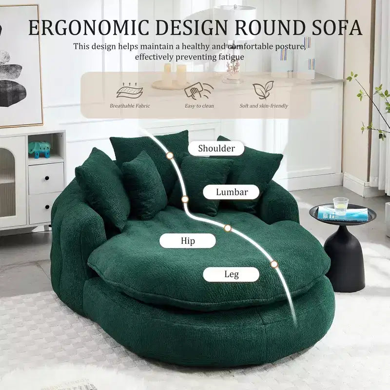 Canapé pouf avec 5 oreillers, grands poufs pour adultes/enfants, chaise de sol géante avec dossier enveloppant pour salon