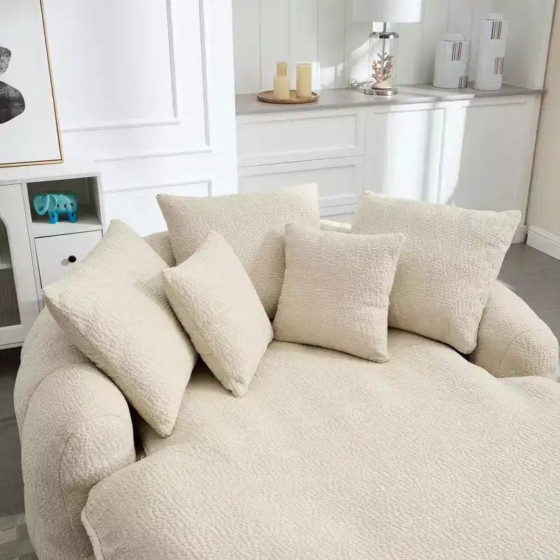 Canapé pouf avec 5 oreillers, grands poufs pour adultes/enfants, chaise de sol géante avec dossier enveloppant pour salon