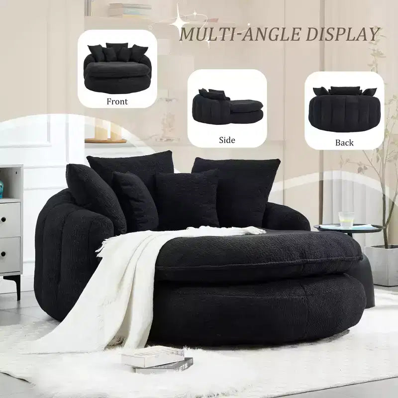 Canapé pouf avec 5 oreillers, grands poufs pour adultes/enfants, chaise de sol géante avec dossier enveloppant pour salon