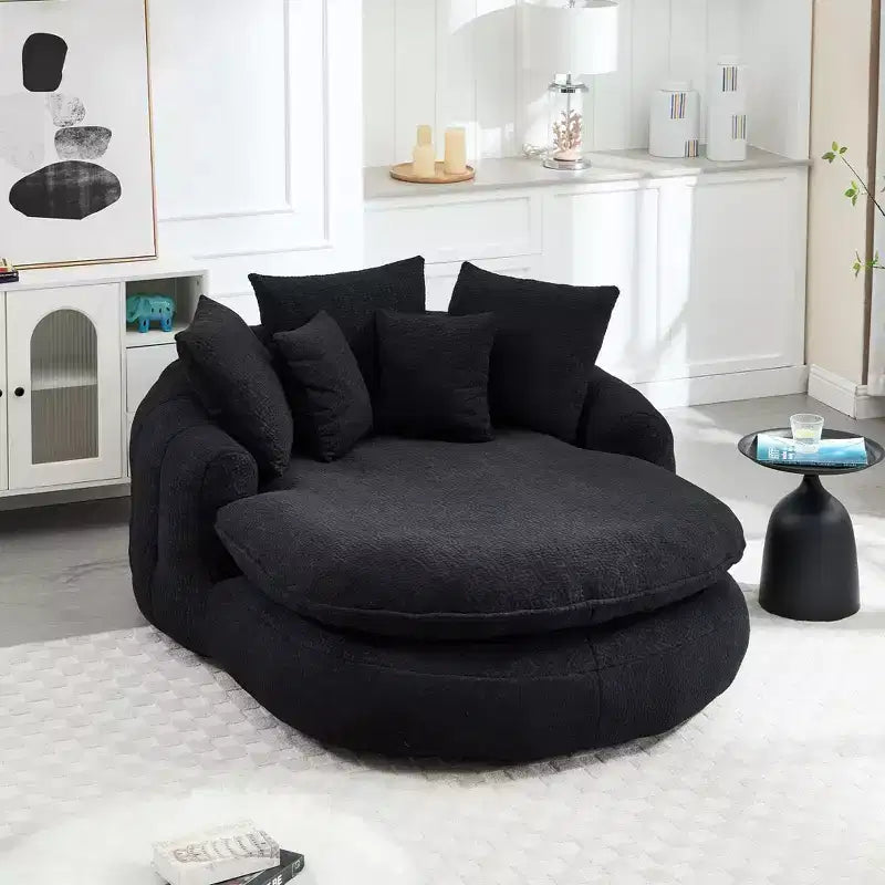 Canapé pouf avec 5 oreillers, grands poufs pour adultes/enfants, chaise de sol géante avec dossier enveloppant pour salon