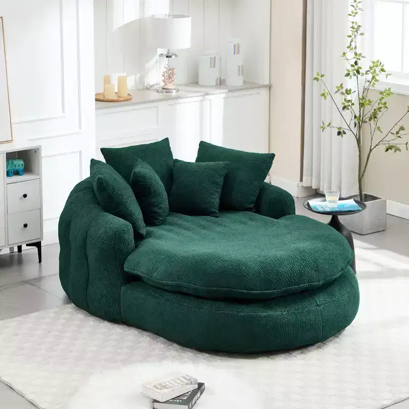Canapé pouf avec 5 oreillers, grands poufs pour adultes/enfants, chaise de sol géante avec dossier enveloppant pour salon