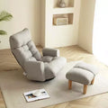 Okak 360-Degree Rotatable Bean Bag Chair, Lazy Sofa Chair with Side Pocket, Floor Chair with Adjustable Head for Bedroom, Living Room, Cement Gray