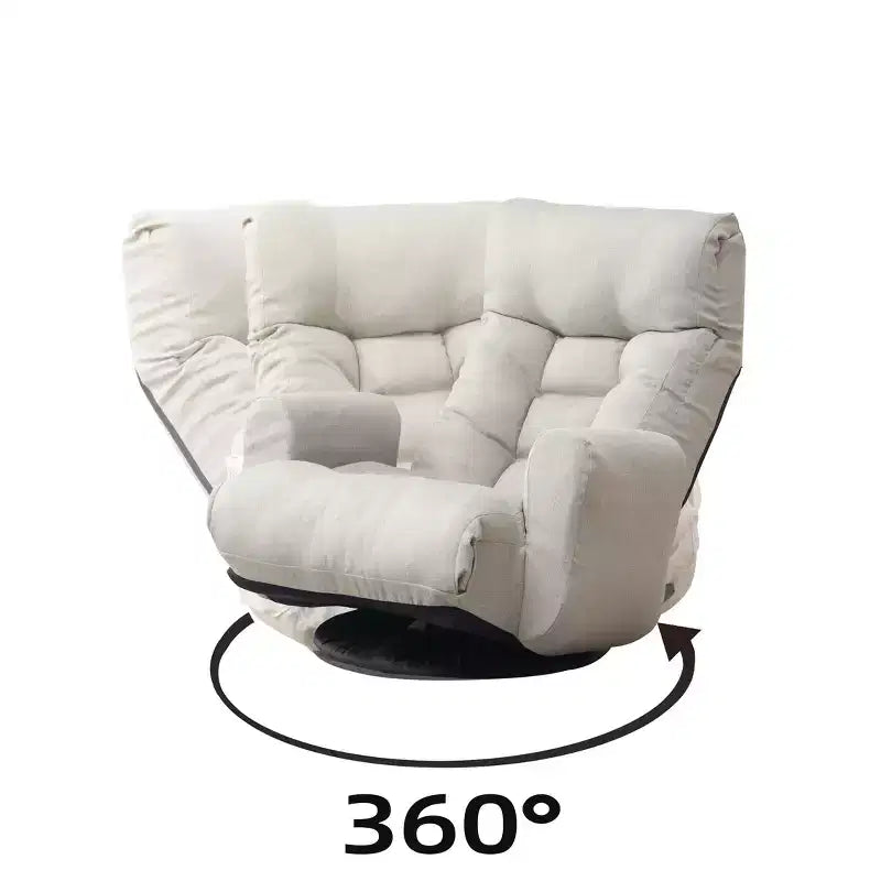 Fauteuil poire rotatif à 360 degrés, canapé paresseux avec pochette latérale, chaise de sol avec tête réglable pour chambre à coucher, salon, gris ciment