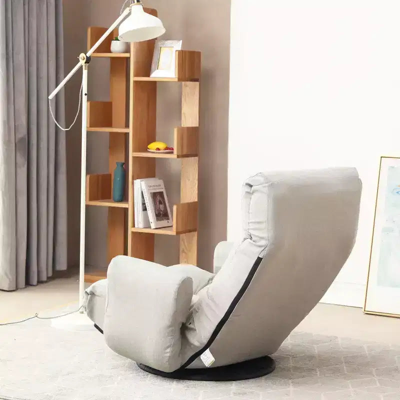 Fauteuil poire rotatif à 360 degrés, canapé paresseux avec pochette latérale, chaise de sol avec tête réglable pour chambre à coucher, salon, gris ciment