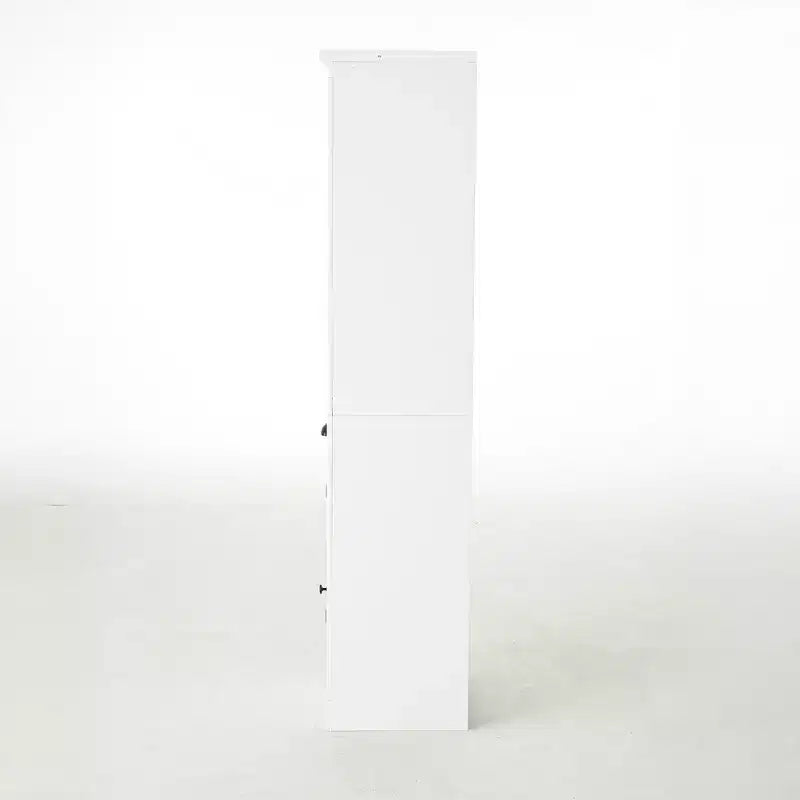 Petit placard de cuisine en bois, étagère bibliothèque autoportante de 75 po, bibliothèque de ferme pour couloir, salon, bureau à domicile, blanc