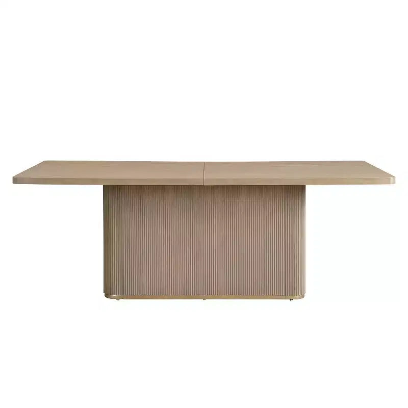 Table de salle à manger rectangulaire 8 places, 84 po, surdimensionnée avec piédestal
