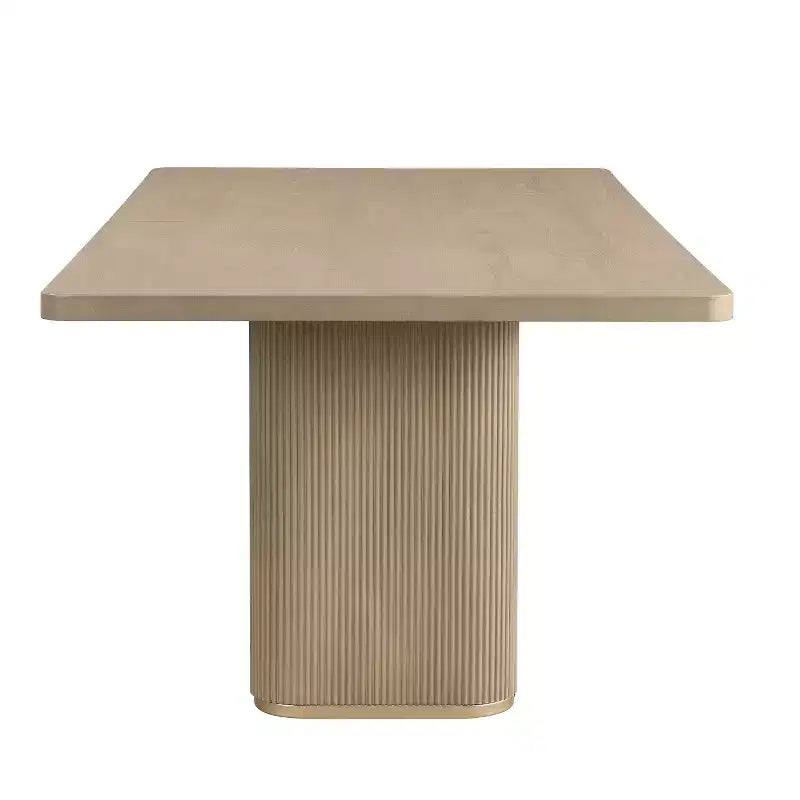 Table de salle à manger rectangulaire 8 places, 84 po, surdimensionnée avec piédestal