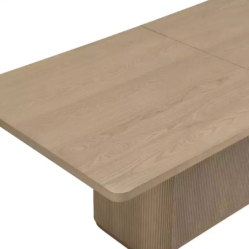 Table de salle à manger rectangulaire 8 places, 84 po, surdimensionnée avec piédestal