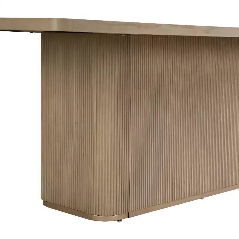 Table de salle à manger rectangulaire 8 places, 84 po, surdimensionnée avec piédestal