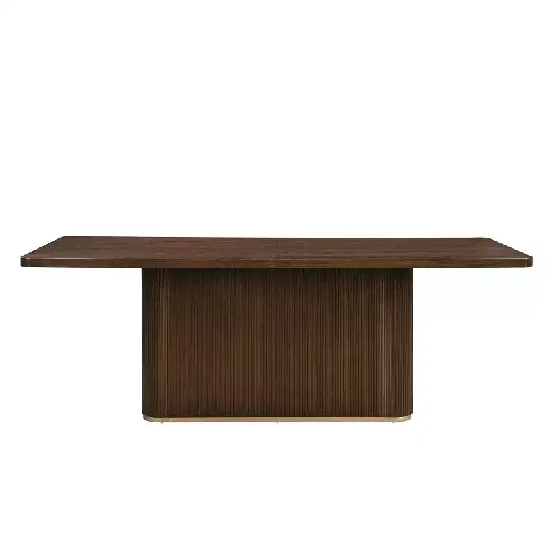 Table de salle à manger rectangulaire 8 places, 84 po, surdimensionnée avec piédestal