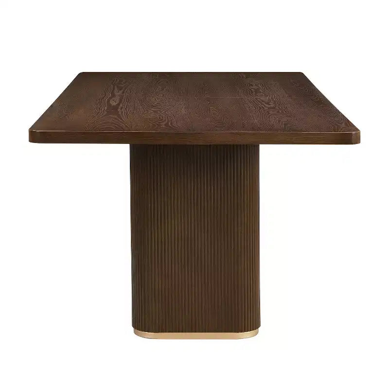 Table de salle à manger rectangulaire 8 places, 84 po, surdimensionnée avec piédestal