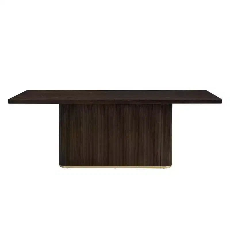 Table de salle à manger rectangulaire 8 places, 84 po, surdimensionnée avec piédestal