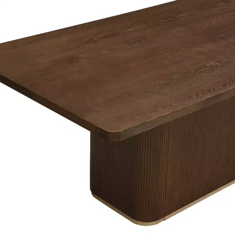 Table de salle à manger rectangulaire 8 places, 84 po, surdimensionnée avec piédestal
