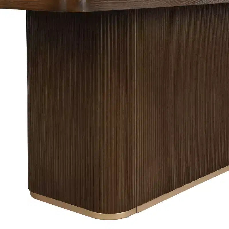 Table de salle à manger rectangulaire 8 places, 84 po, surdimensionnée avec piédestal