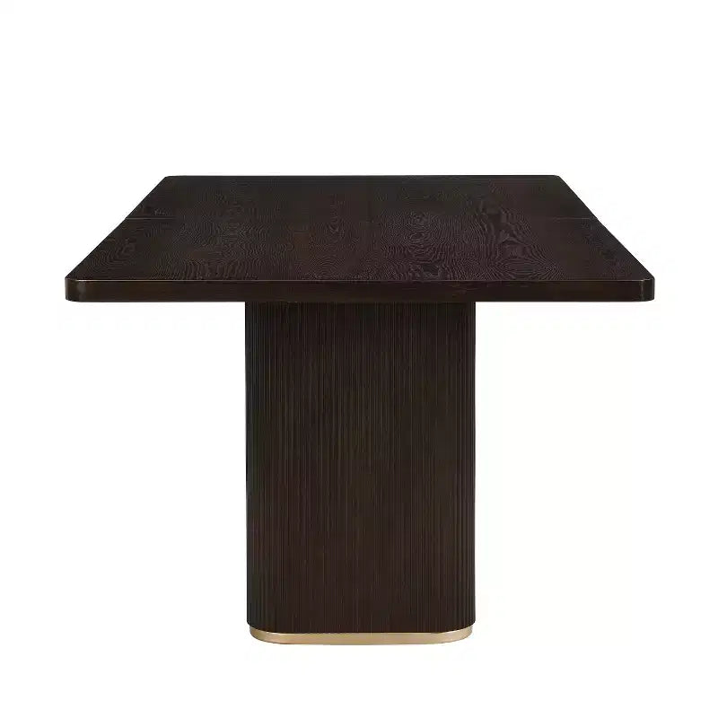 Table de salle à manger rectangulaire 8 places, 84 po, surdimensionnée avec piédestal