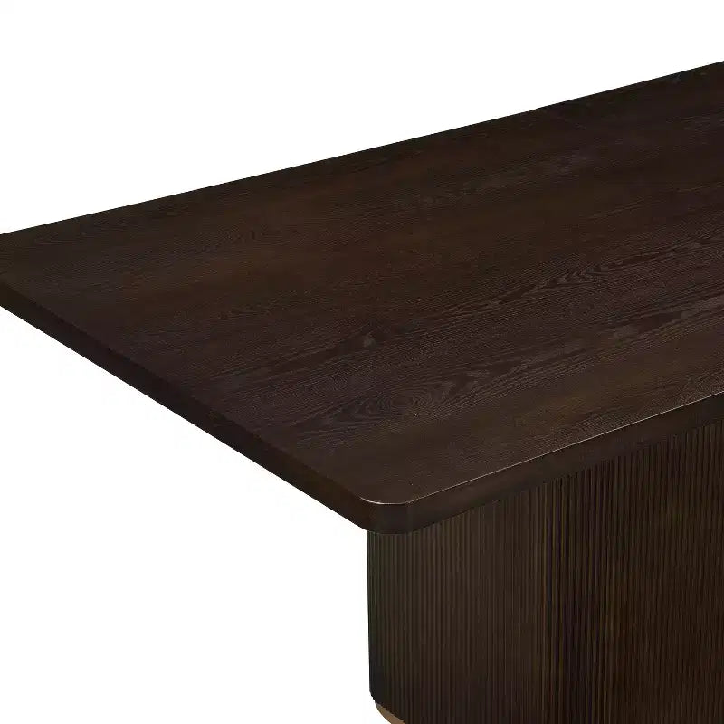 Table de salle à manger rectangulaire 8 places, 84 po, surdimensionnée avec piédestal