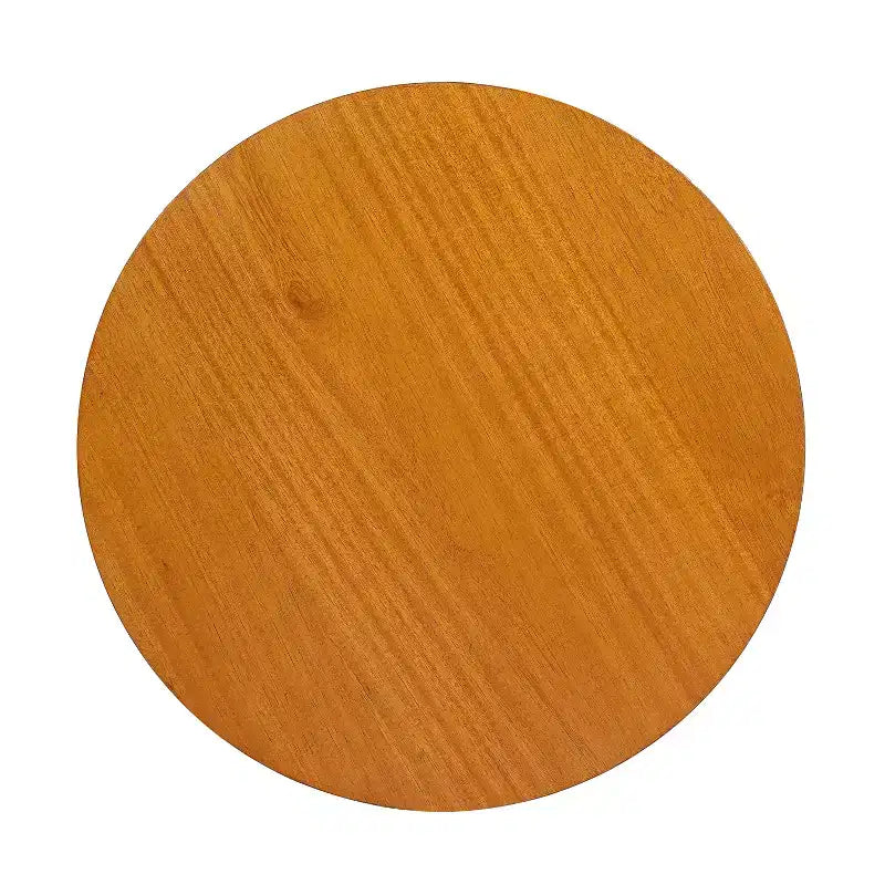 Table d'appoint ronde en rotin avec accent en bois massif d'hévéa, table de bout de 15,7 pouces