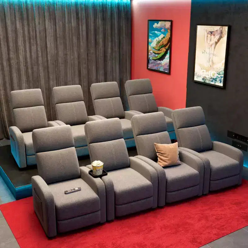 Fauteuil inclinable manuel en lin avec dossier haut, coussin épais, dossier inclinable réglable, chaise longue paresseuse pour salon, cinéma maison, chambre à coucher