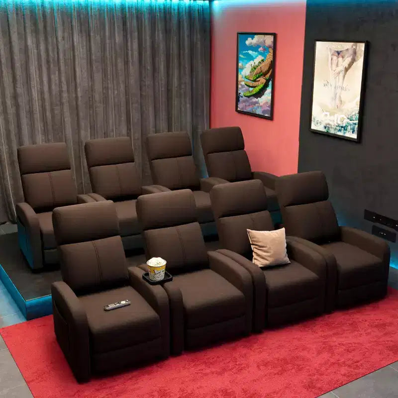 Fauteuil inclinable manuel en lin avec dossier haut, coussin épais, dossier inclinable réglable, chaise longue paresseuse pour salon, cinéma maison, chambre à coucher