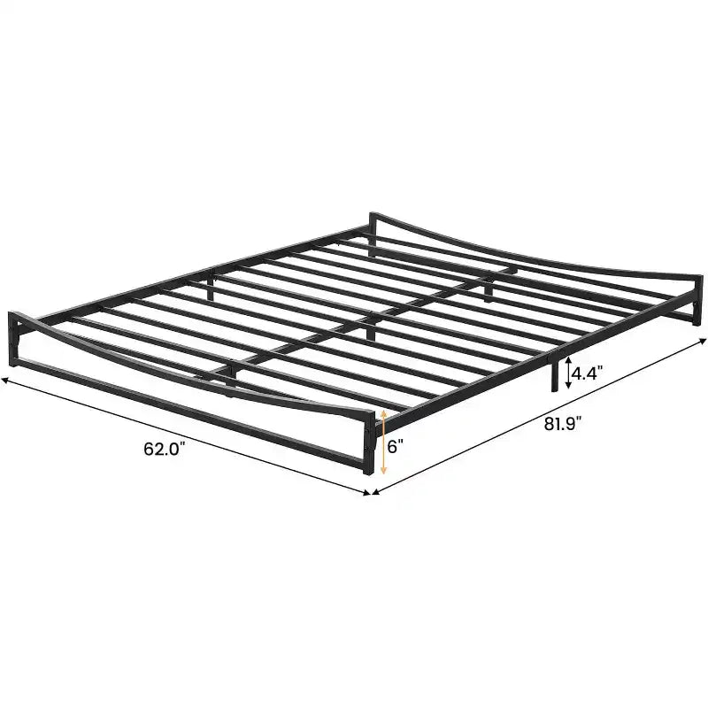 Plateforme métallique, cadre de lit queen-size, sans ressort, assemblage facile avec support en acier robuste