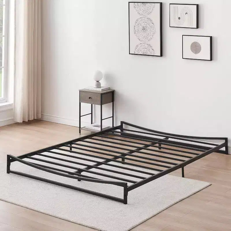 Plateforme métallique, cadre de lit queen-size, sans ressort, assemblage facile avec support en acier robuste