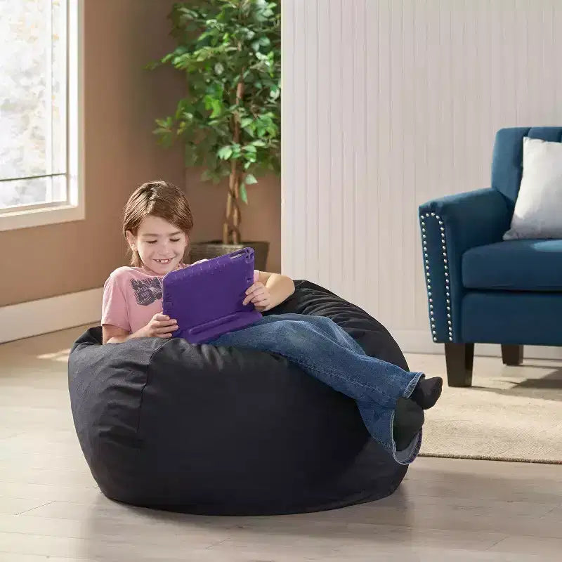 Pouf rond pour adultes, chaise de sol en mousse haute densité pour un soutien ferme, canapé paresseux moderne pour salon